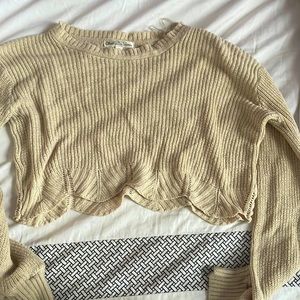 beige cropped sweater